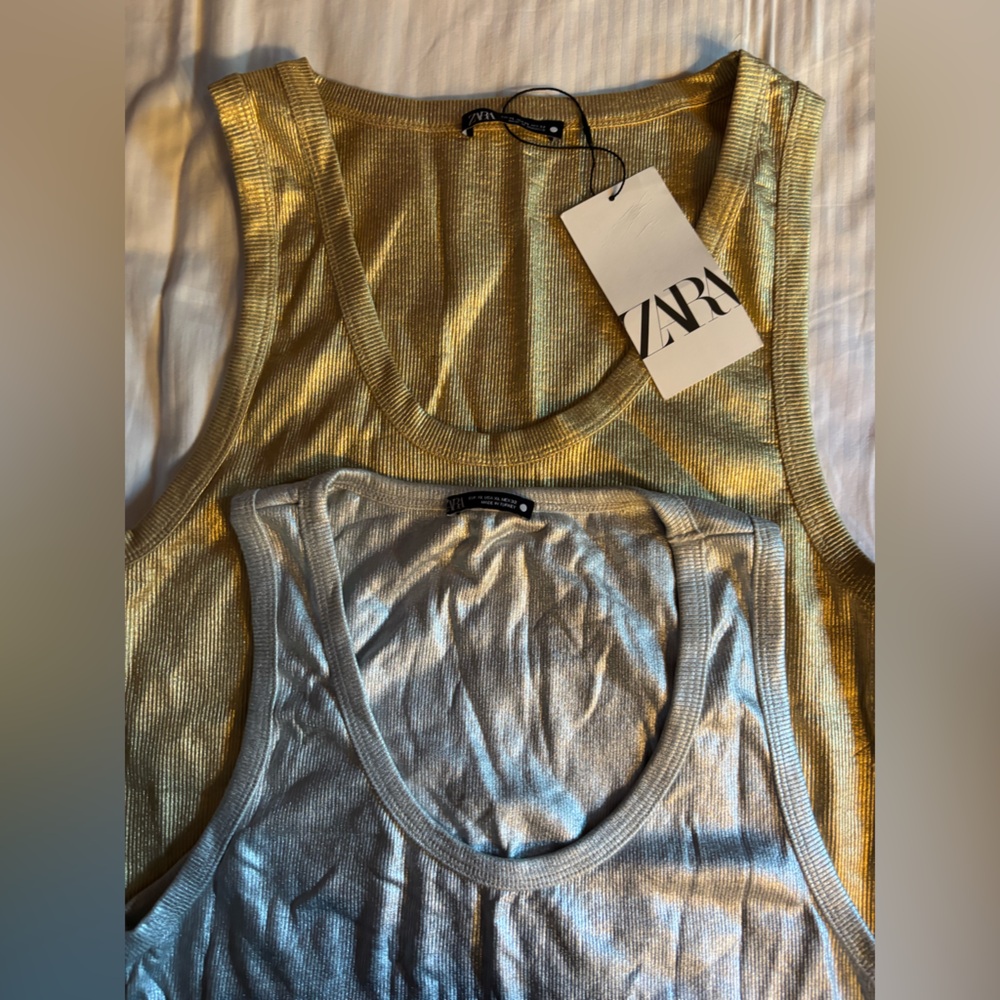 New with tags, 2 Zara T-shirts size XL. $39 for both.